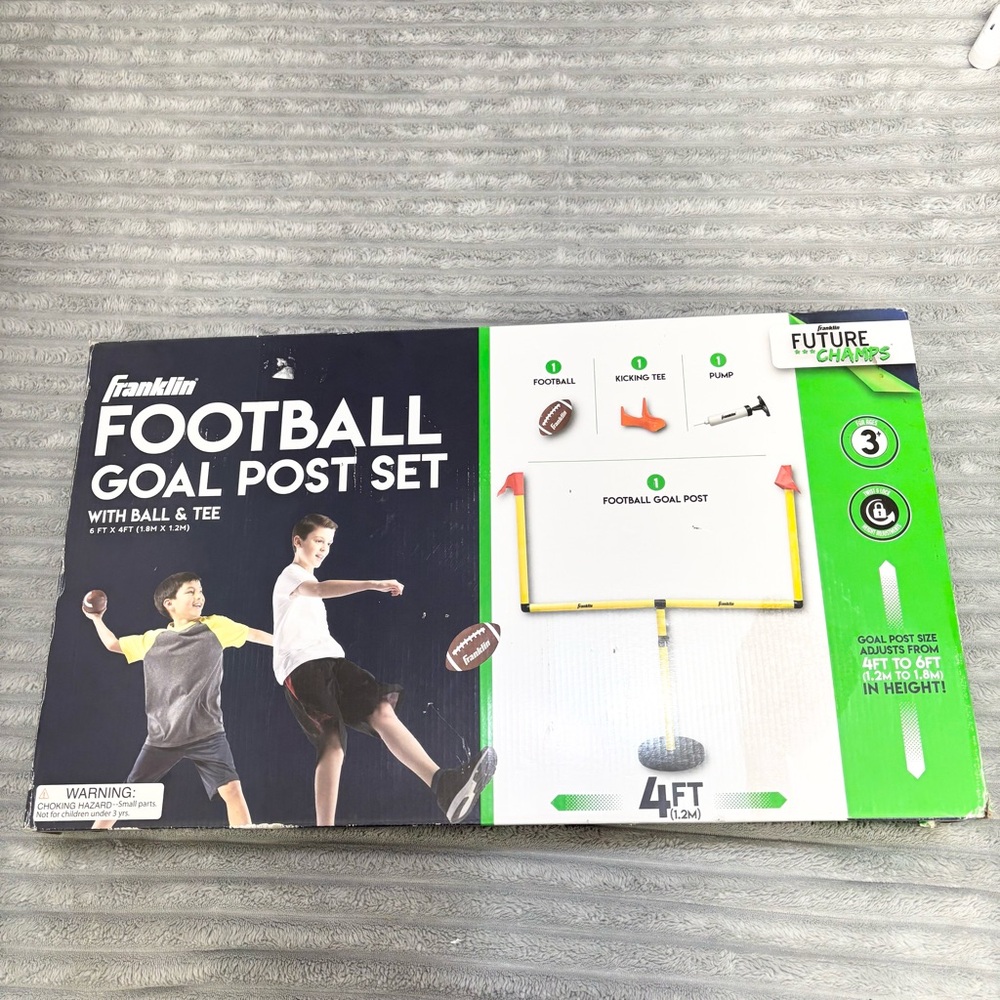 Franklin YOUTH FOOTBALL GOAL POST, BALL‎ AND TEE OPEN BOX